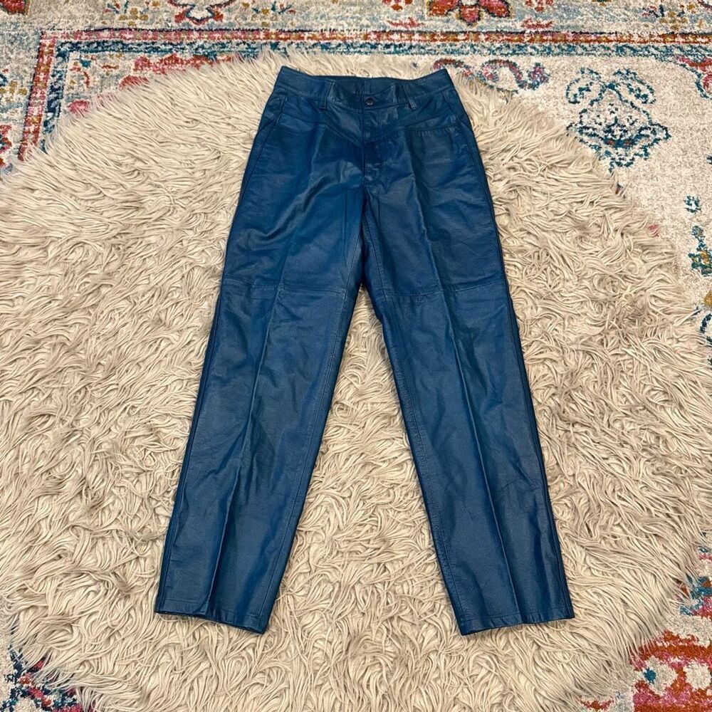 Vintage Gicoll Blue Leather Pants